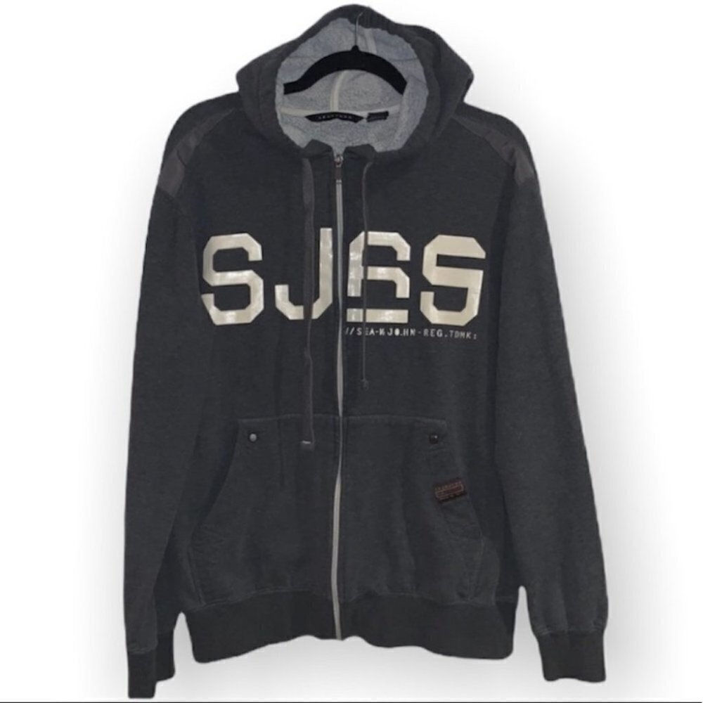 Vintage Sean John gray hooded jacket size Medium